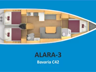 Pronájem jachty v Fethiye -Bavaria Bavaria C42 na Samboatu