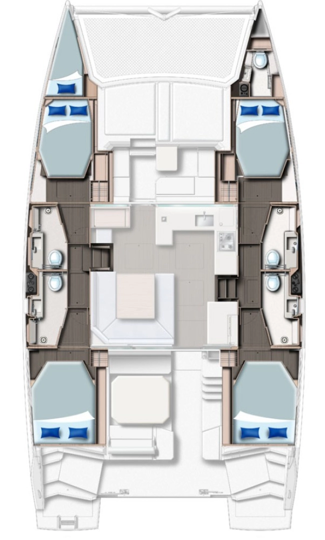 Pronájem Katamarán v South Malé Atoll -Leopard Catamarans / Robertson & Caine Leopard 45 - 3 + 1 cab.
