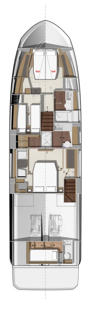 Jeanneau Prestige 520 Flybridge - 3 + 1 cab. jednotlivci a charterové společnosti v Split