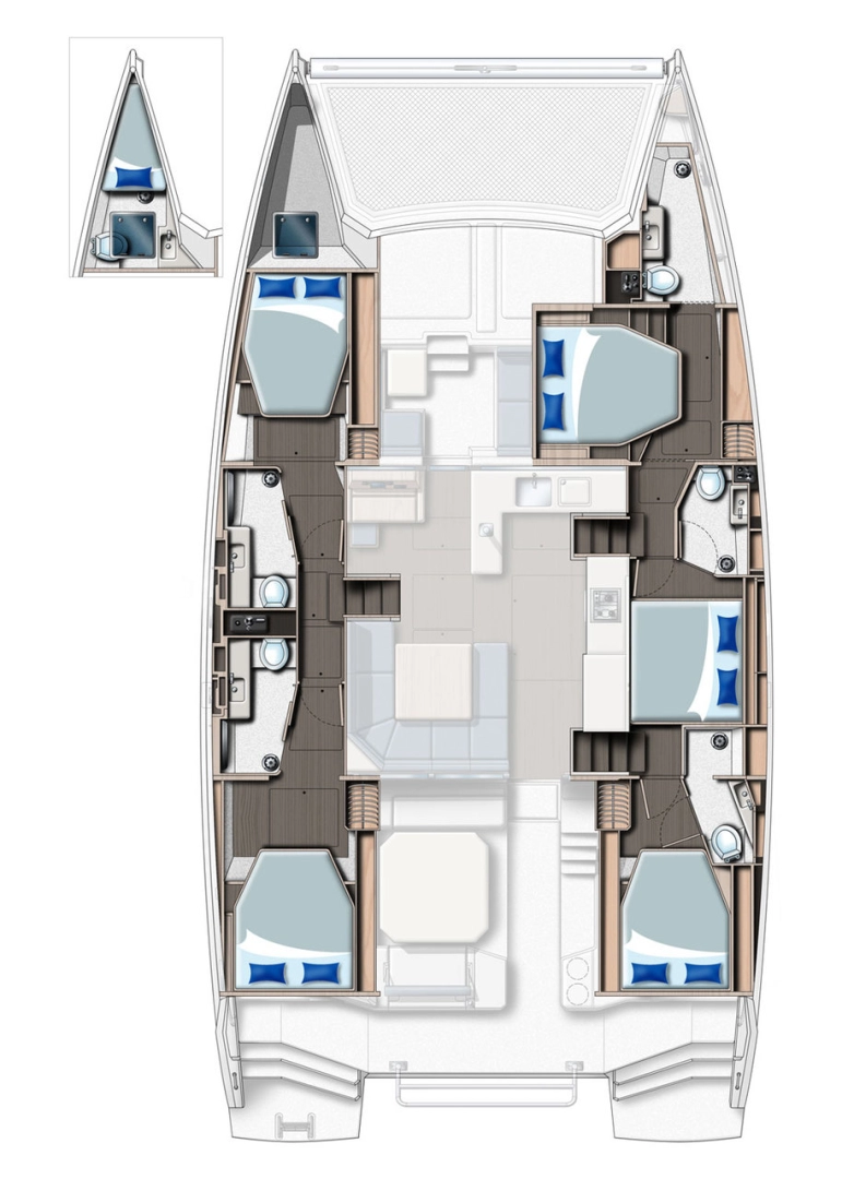 Pronájem lodi Leopard Catamarans / Robertson & Caine Leopard 50 - 5 + 1 cab v Procida na Samboatu