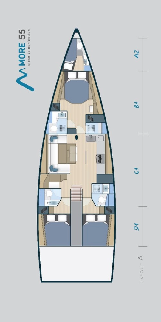 Pronájem jachty v Donji Seget -More Boats More 55 na Samboatu