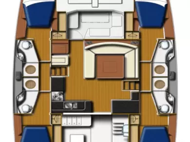 Pronájem lodi Leopard Catamarans / Robertson & Caine Leopard 48 - 4 + 1 cab. v Lefkáda na Samboatu