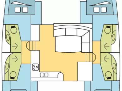 Pronájem lodi Leopard Catamarans / Robertson & Caine Leopard 44 - 4 + 2 cab. v Tribunj na Samboatu