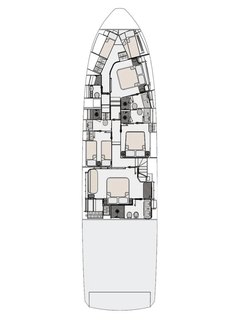 Pronajmout si Azimut Azimut 78 Fly - 4 + 1 cab. v Podstrana