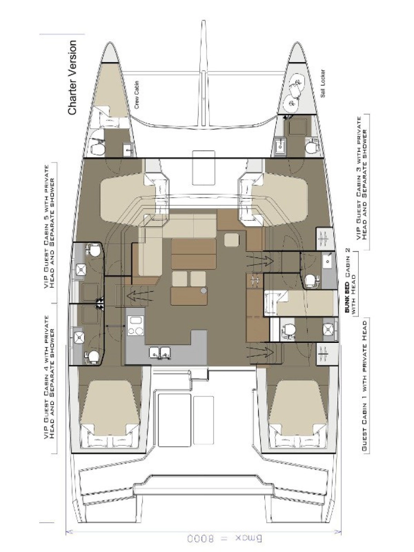 Pronájem Katamarán v Kaštela -Dufour Dufour Catamarans 48 Sail