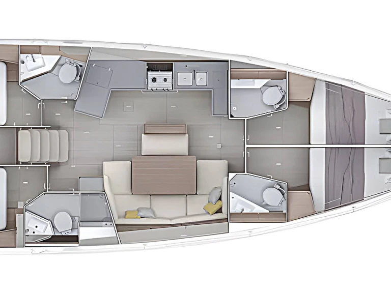 Pronájem Plachetnice v Rogoznica -Bénéteau Oceanis 47 - 4 cab.