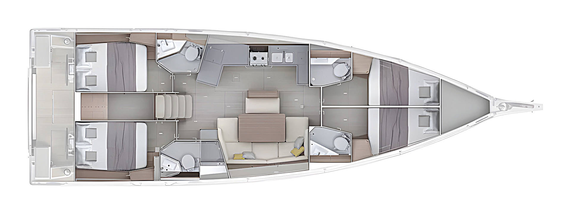 Pronájem Plachetnice v Rogoznica -Bénéteau Oceanis 47 - 4 cab.