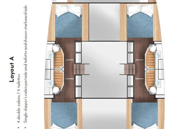 Pronájem Katamarán v Primošten  -Cervetti Yachts Cervetti 44 - 4 + 1 cab.