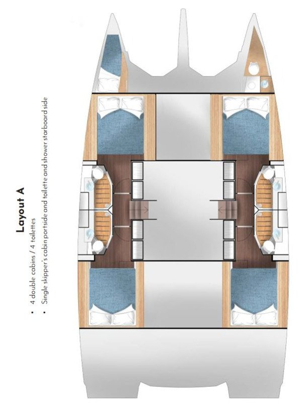 Pronájem Katamarán v Primošten  -Cervetti Yachts Cervetti 44 - 4 + 1 cab.