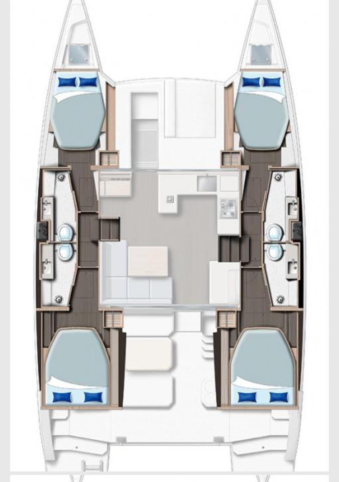 Pronájem Katamarán v Furnari -Leopard Catamarans / Robertson & Caine Leopard 42 - 4 cab.