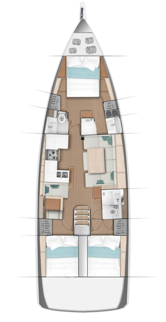 Pronájem jachty v Göcek  -Jeanneau Sun Odyssey 490 na Samboatu