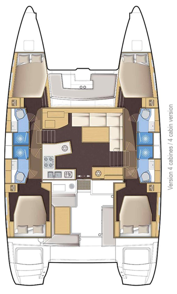 Pronájem Katamarán v Palma de Mallorca -Lagoon Lagoon 450 Sport Top
