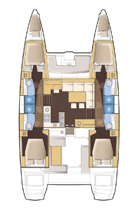 Pronájem Katamarán v Donji Seget -Lagoon Lagoon 450 F