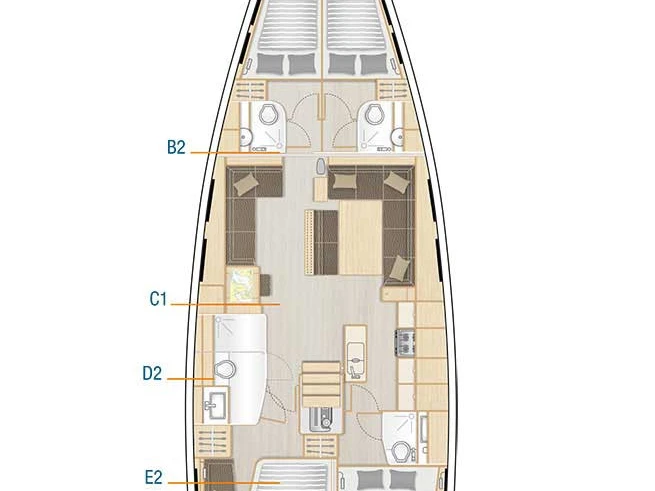 Pronájem Plachetnice v Lefkáda -Hanse Hanse 548