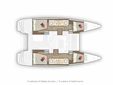 Pronájem jachty v Komolac -Lagoon Lagoon 40 na Samboatu