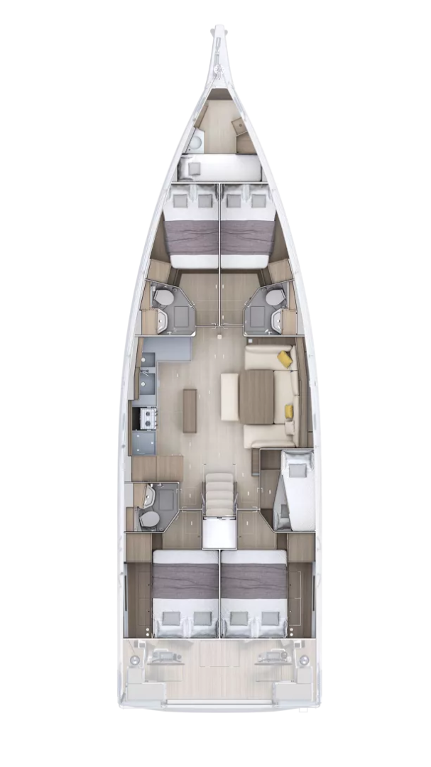 Bénéteau Oceanis 52 - 6 cab. jednotlivci a charterové společnosti v Lefkáda