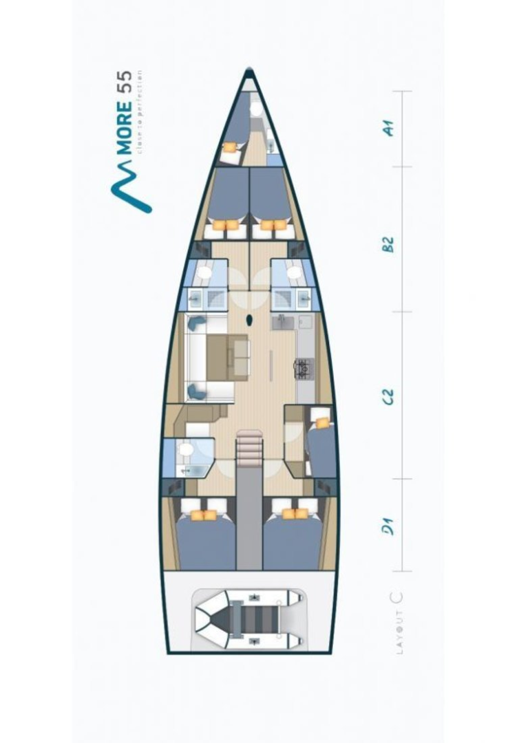 Pronájem jachty v Kaštela -More Boats More 55 na Samboatu
