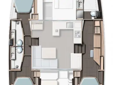 Pronajmout si Leopard Catamarans / Robertson & Caine Leopard 42 - 3 cab. v Saint Raphael