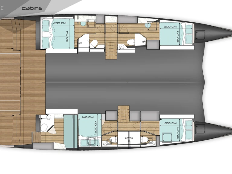 Pronájem jachty v Olbia -Wave Catamarans Wave 50 - 5 cab. na Samboatu