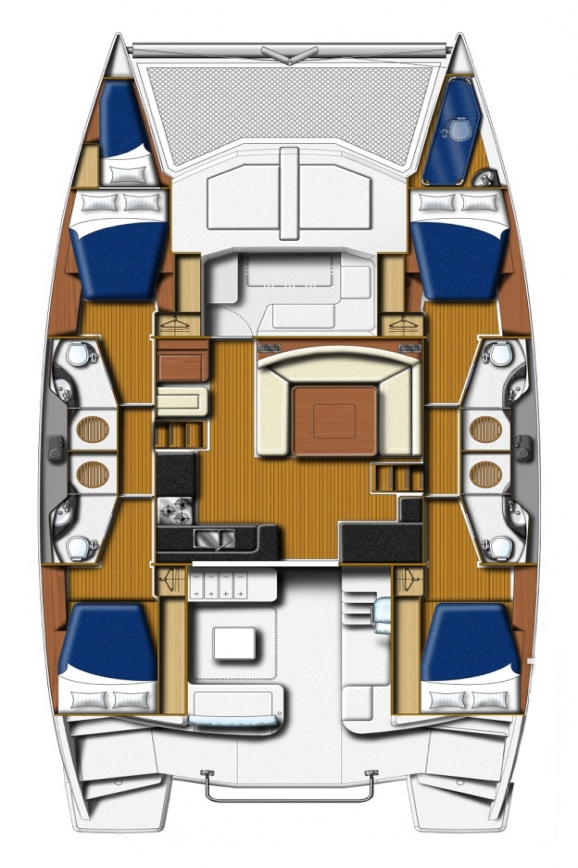 Pronájem lodi Leopard Catamarans / Robertson & Caine Leopard 48 - 4 + 1 cab. v Lefkáda na Samboatu