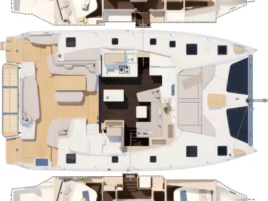 Pronajmout si Fountaine Pajot Fountaine Pajot FP 44 Maestro - 3 cab. v Palma de Mallorca