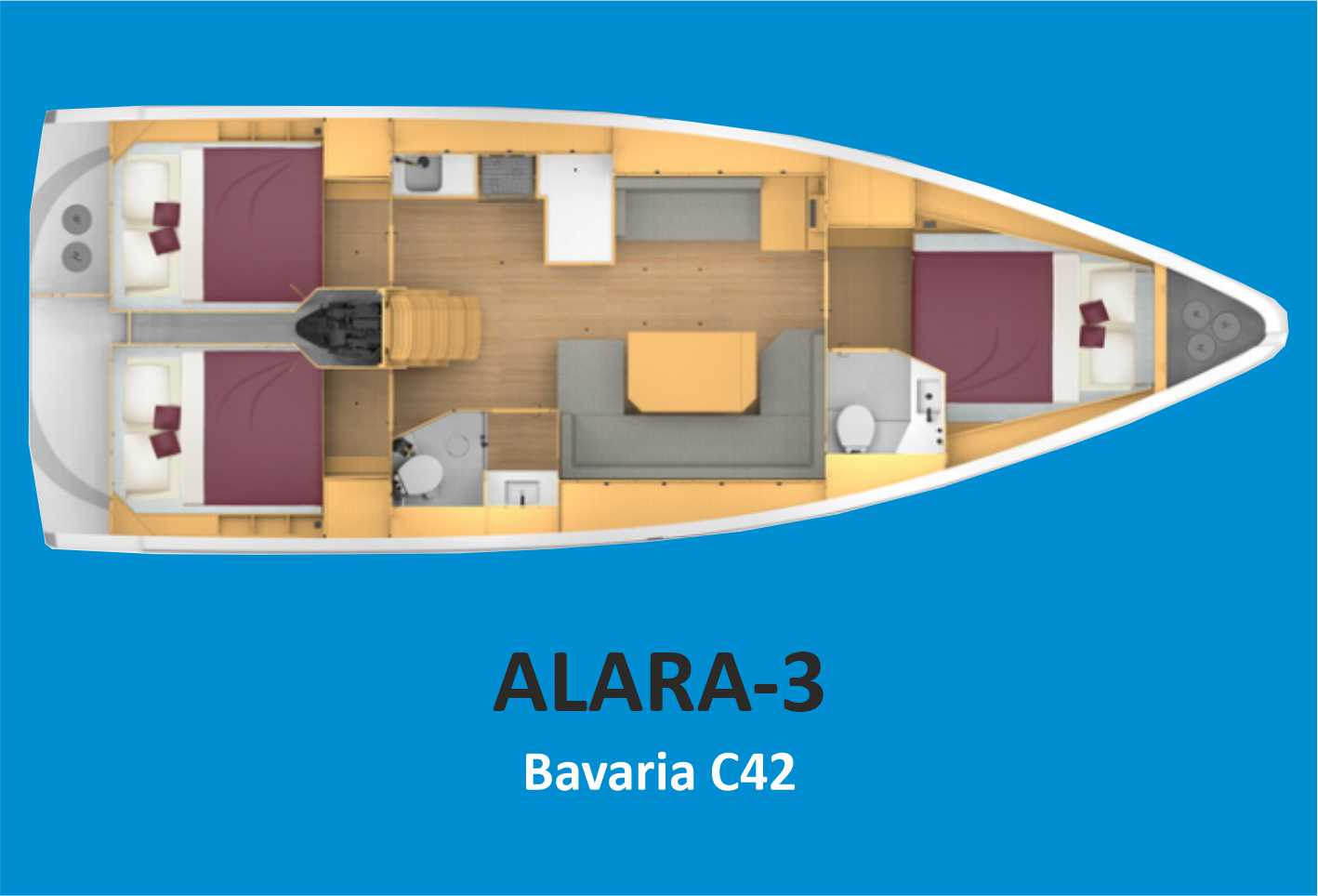 Pronájem Plachetnice v Fethiye -Bavaria Bavaria C42