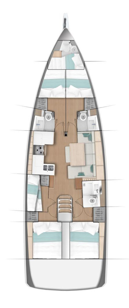 Jeanneau Sun Odyssey 490 jednotlivci a charterové společnosti v Gouvia