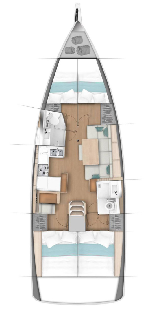 Jeanneau Sun Odyssey 440 jednotlivci a charterové společnosti v Rhodos