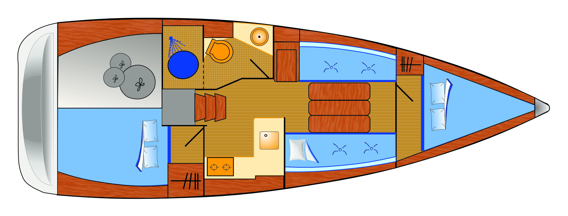 Pronajmout si Jeanneau Sun Odyssey 349 v Biograd Na Moru