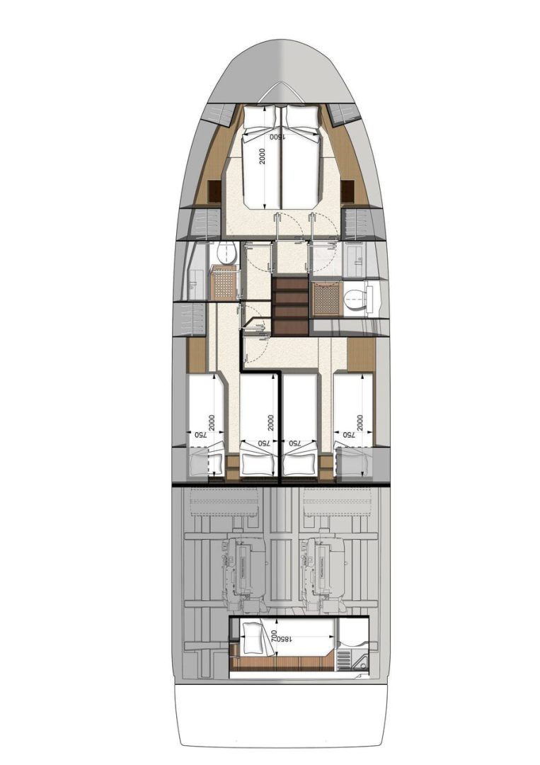 Pronájem lodi Komolac lákavé ceny Prestige 460 Fly - 3 + 1 cab.