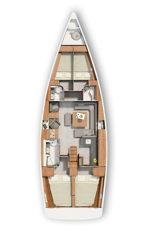 Pronájem jachty v Komolac -Hanse Hanse 455 na Samboatu