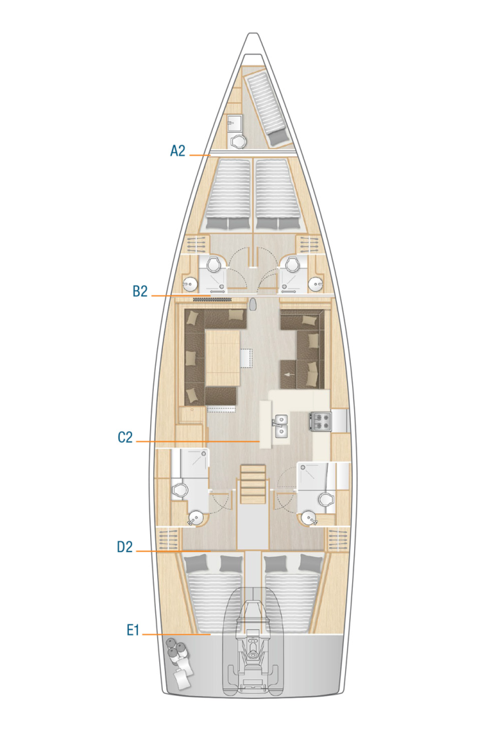 Pronájem jachty v Sukošan -Hanse Hanse 588 na Samboatu
