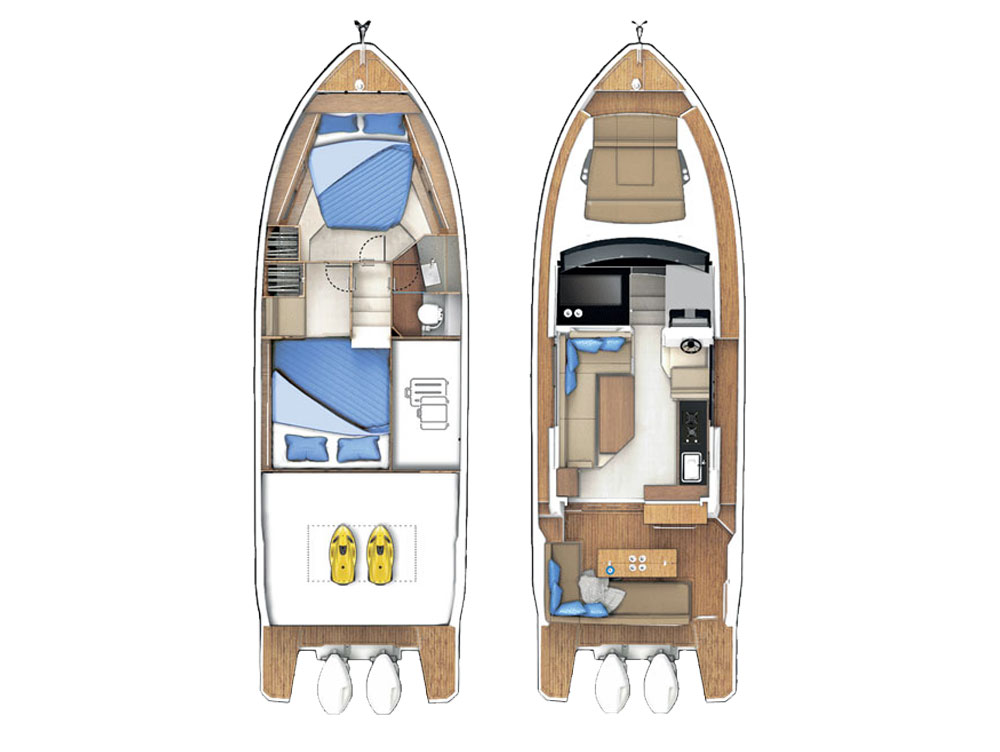 Pronájem lodi Sealine Sealine C335V v Kaštela na Samboatu