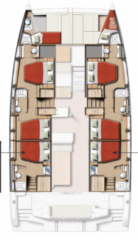 Pronájem Katamarán v Kotor -Bali Bali 5.2 - 6 + 2 cab.