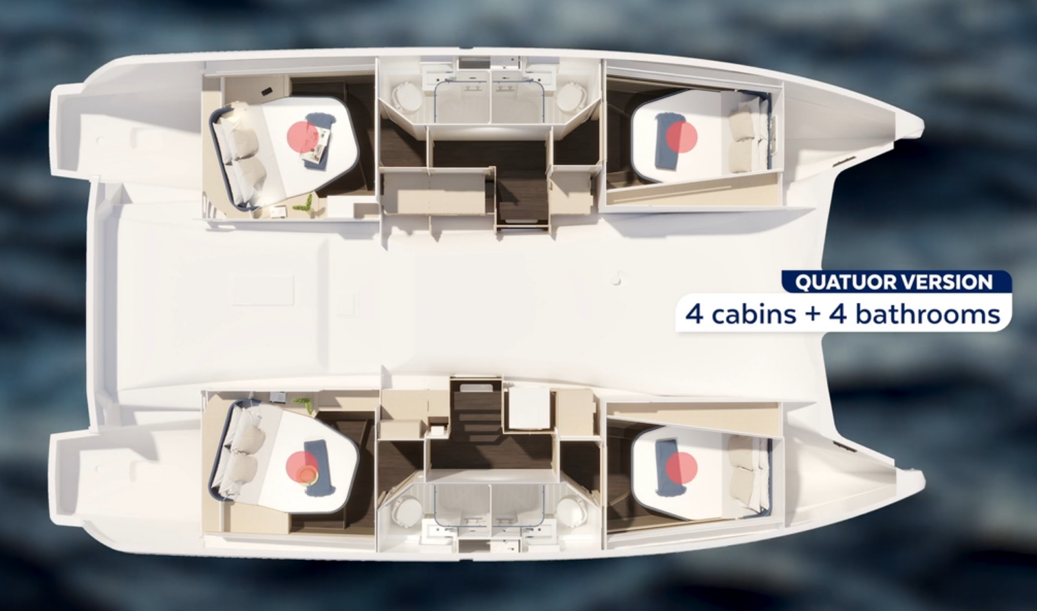 Pronájem lodi Parham Town lákavé ceny Fountaine Pajot FP 44 Quatuor - 4 cab.