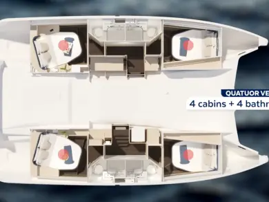 Pronájem lodi Parham Town lákavé ceny Fountaine Pajot FP 44 Quatuor - 4 cab.