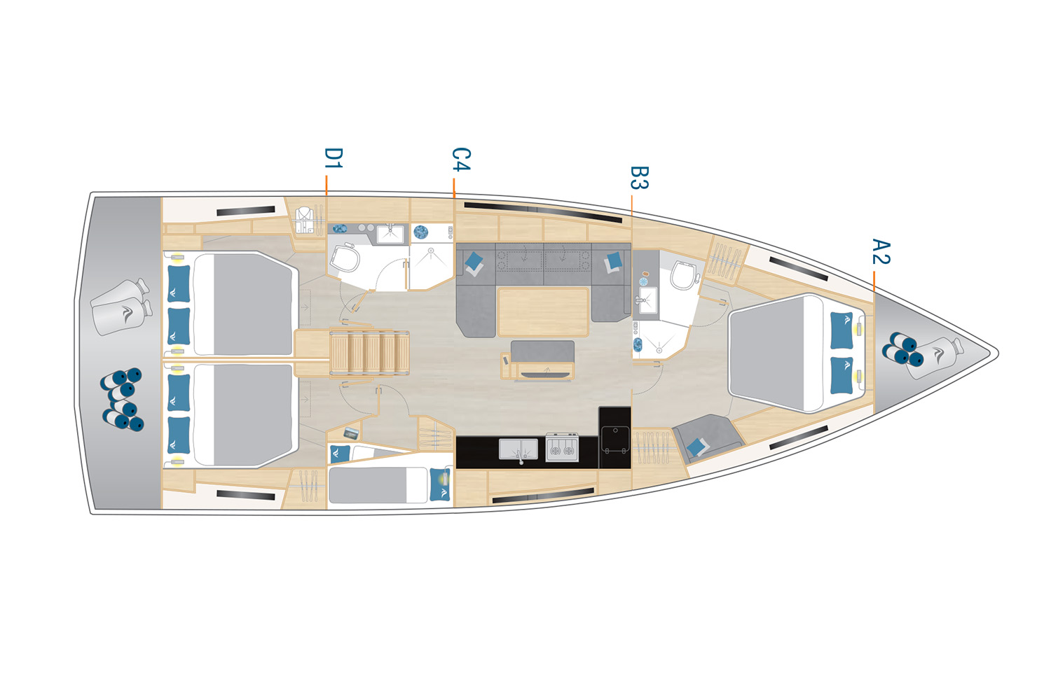 Pronájem lodi Hanse Hanse 460 v Kaštela na Samboatu