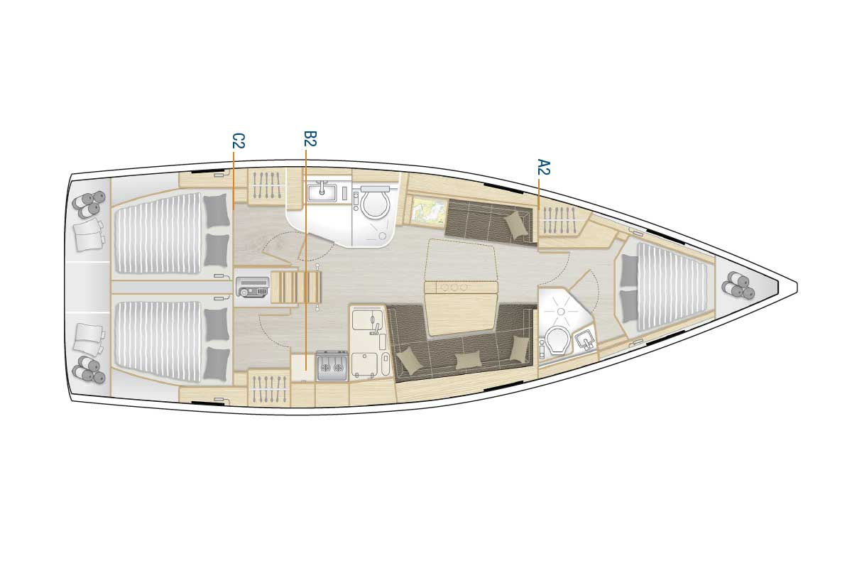 Pronájem jachty v Kaštela -Hanse Hanse 418 na Samboatu
