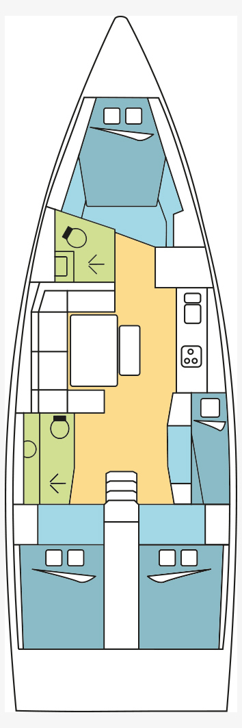 Pronajmout si Dufour Dufour 430 Grand Large v Olbia