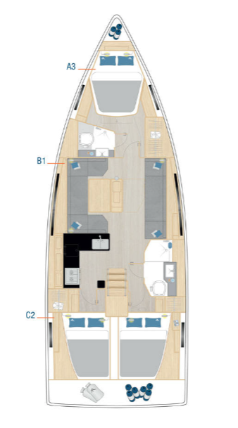 Hanse Hanse 410 jednotlivci a charterové společnosti v Šibenik 