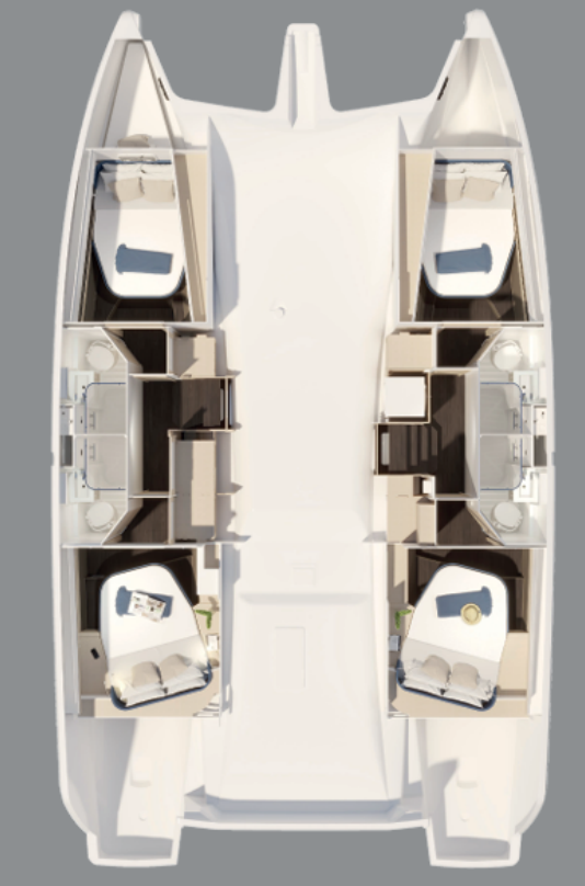 Pronájem jachty v Donji Seget -Fountaine Pajot Fountaine Pajot FP 44 Quatuor ELECTRIC - 4 + 1 cab. na Samboatu