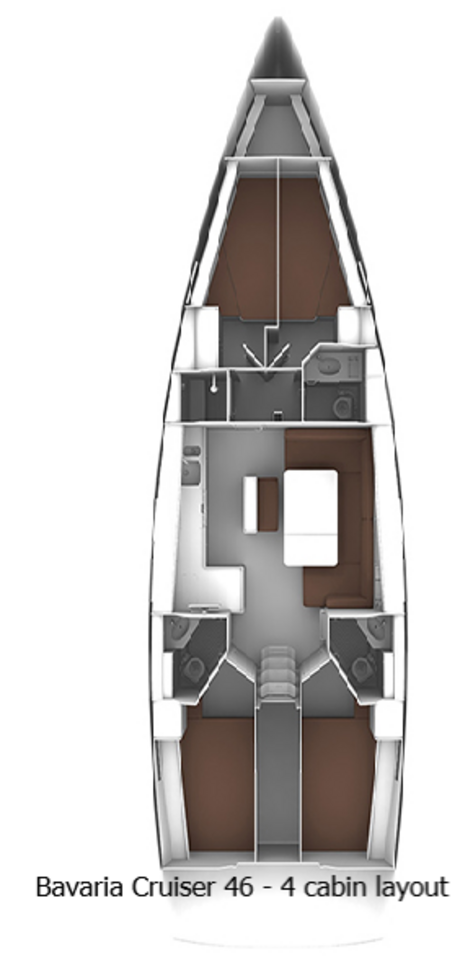 Bavaria Cruiser 46 jednotlivci a charterové společnosti v Split