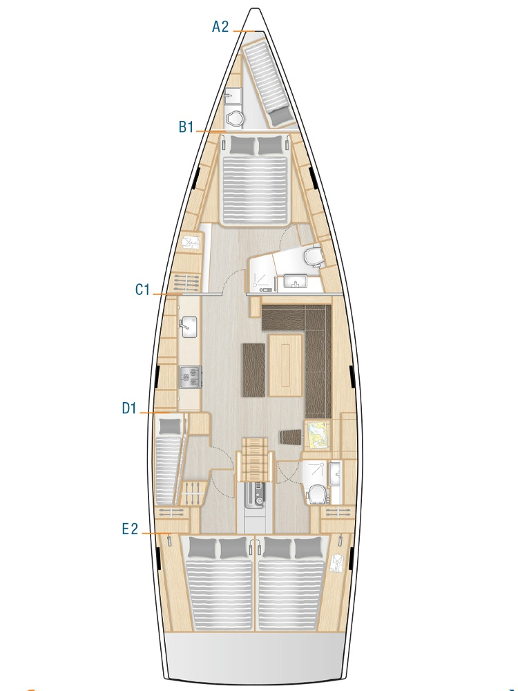 Pronájem Plachetnice v Donji Seget -Hanse Hanse 508